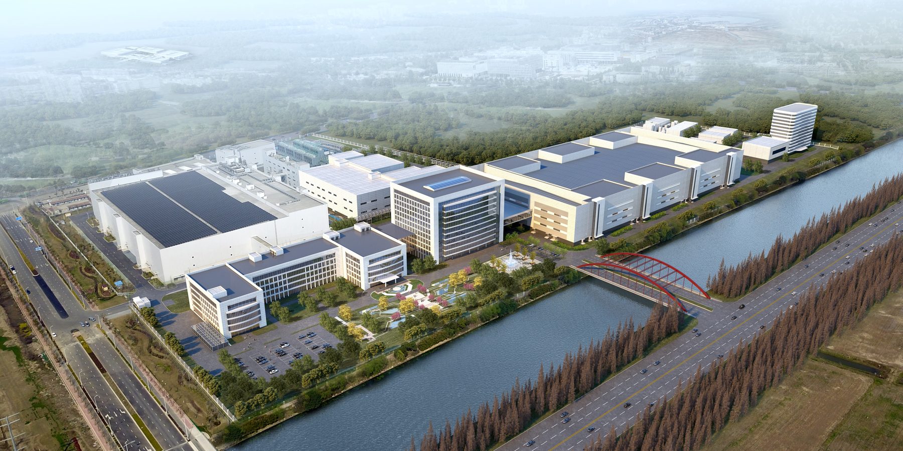 Modern semiconductor manufacturing campus