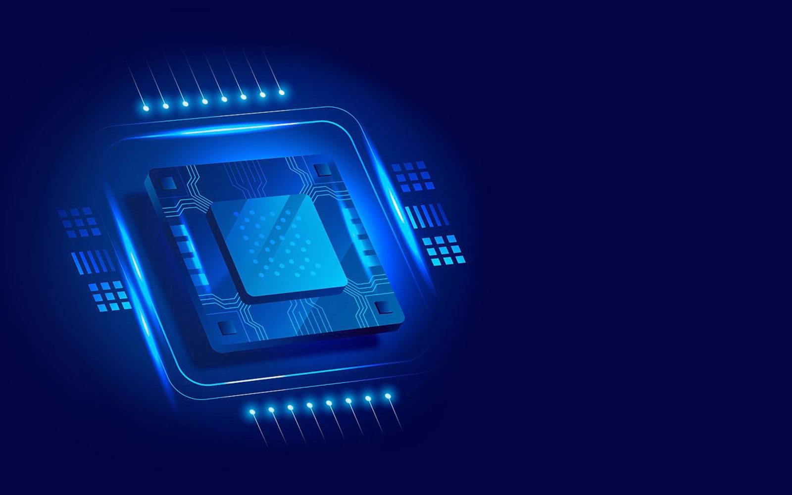 Semiconductor chip with blue circuit light